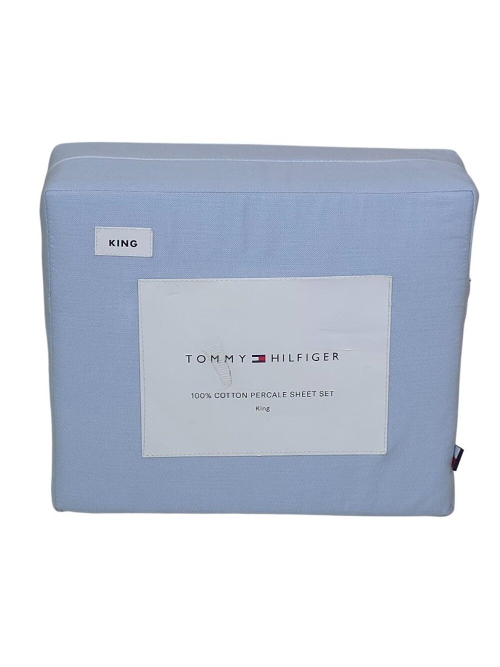 Tommy Hilfiger 100% Cotton Percale King Sheet Set In Blue